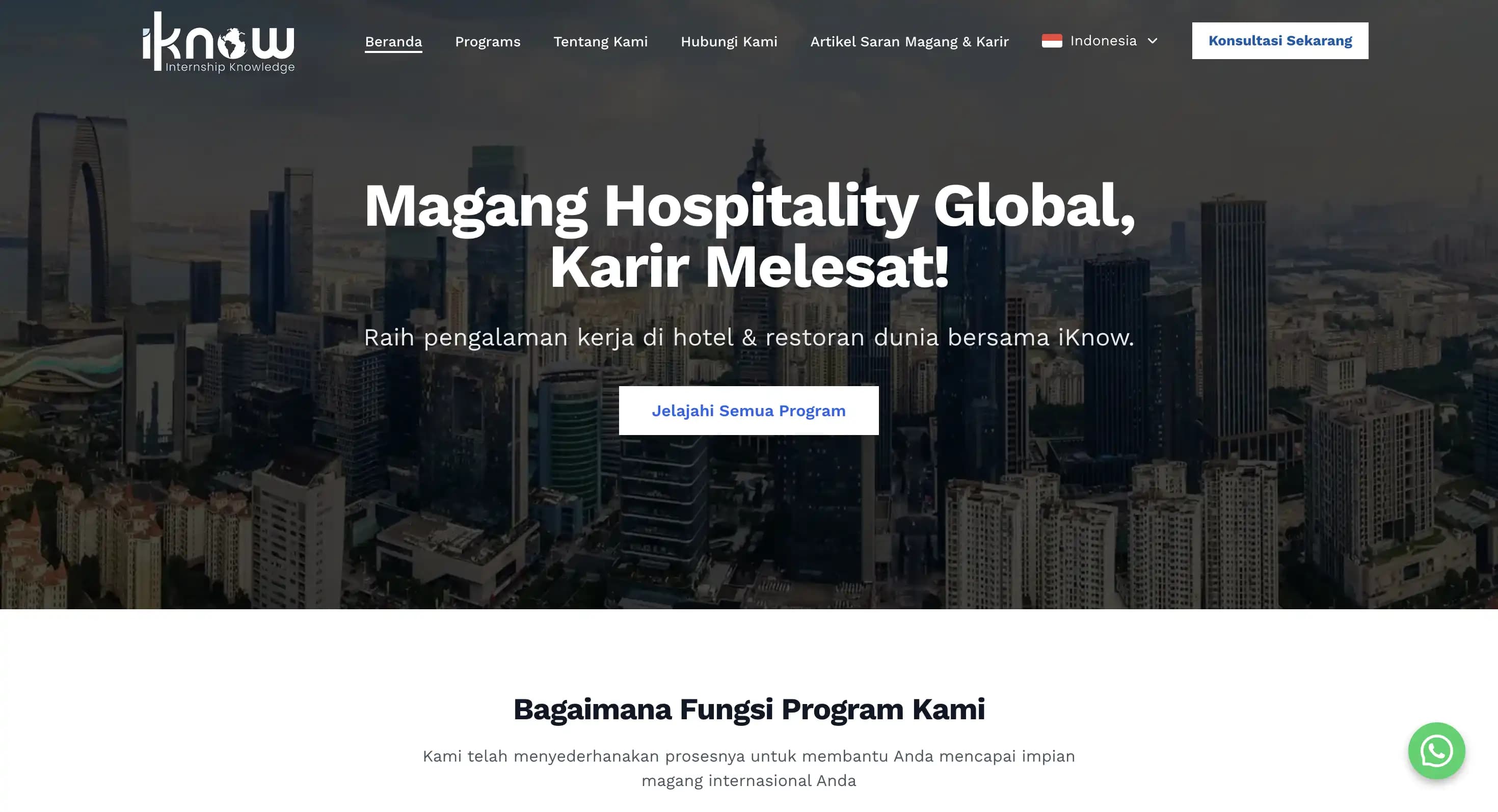 Internship Knowledge — Company Profile website interface