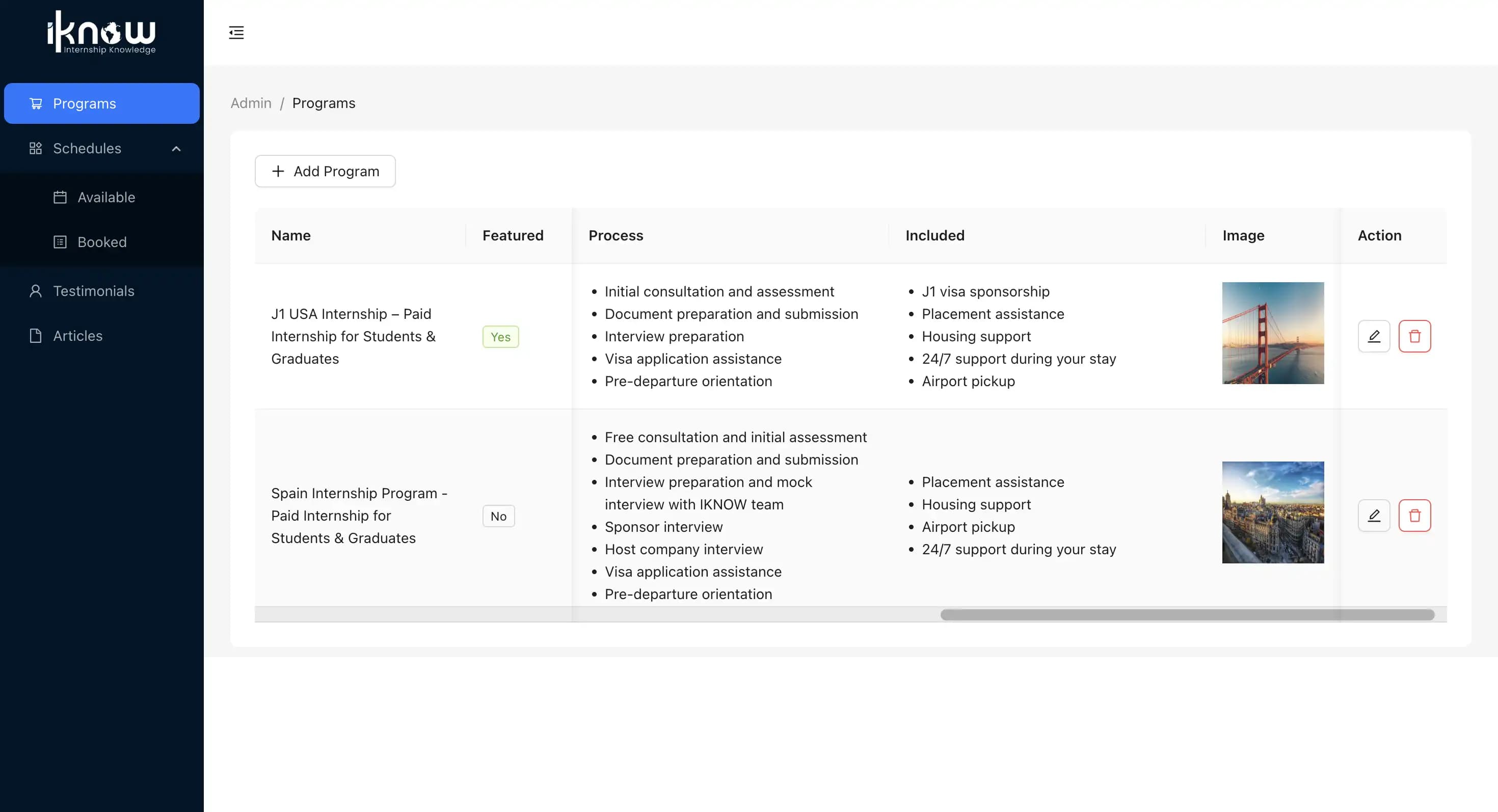 Tampilan profil Internship Knowledge
